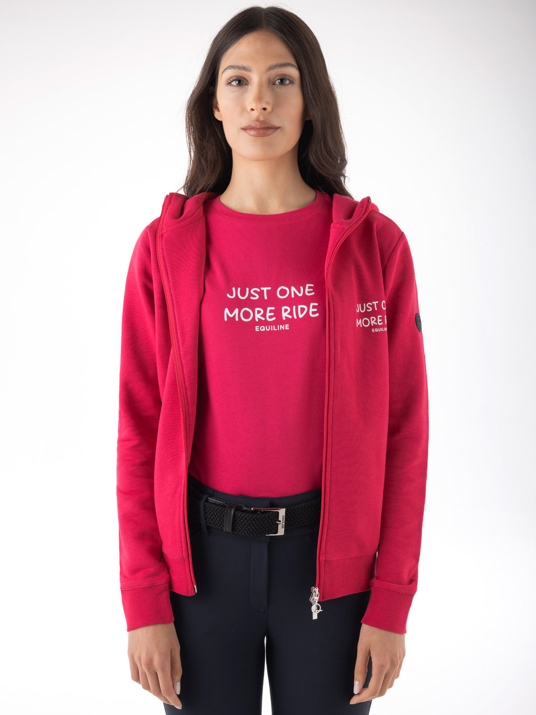 Equiline The Pink Edit Hoodie Debra Lettering
