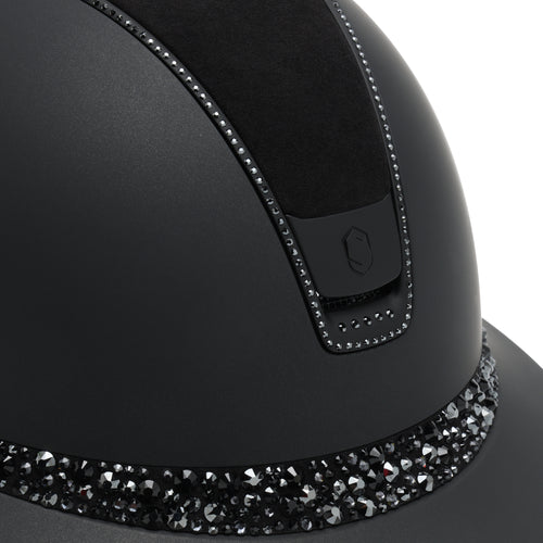 SQUARE_MISS-SHADOW-MATT-BLACK_TOP-ALCANTARA-BLACK_BAND-GLACIER-BLACK_TRIM-300-SWARO-MATT-BLACK_BLASON-MATT-BLACK_DETAIL